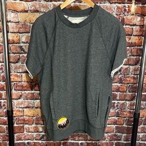 Reign Storm large men’s cutoff sleeves Gray Short Sleeve Sweatshirt with Patch